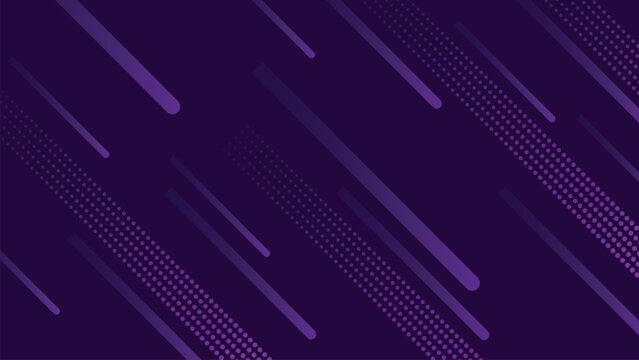 Futuristic purple halftone background with various shape elements and abstract geometric overlay, modern vibrant gradient design for banner, poster and web presentation