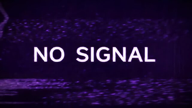 A television screen displays a static pattern with the words No Signal.