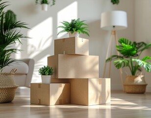 Fototapeta premium pile de cartons