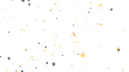 Realistic fire sparks and embers floating on transparent background, great for overlays