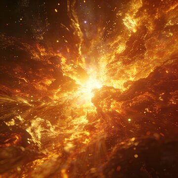 A searing blaze reminiscent of the sun itself with blinding gold