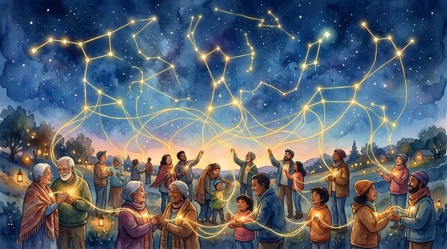 Human Connection Community Belonging Golden Thread Constellation