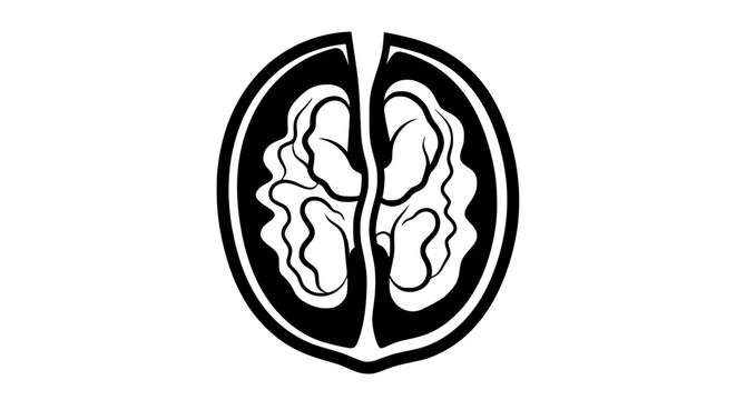Walnut crack black white icon