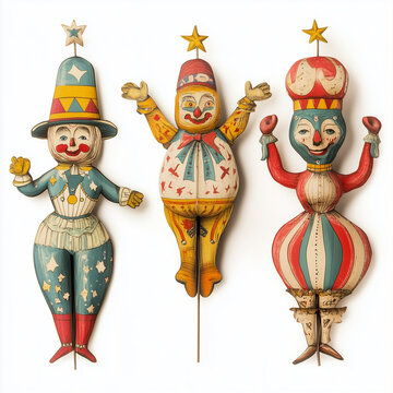 Retro cutout circus oddities isolated on white background png