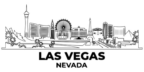 Obraz premium LAS VEGAS City NEVADA Skyline Silhouette Cityscape Vector