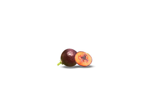 Flacourtia indica or Governors plum fruits isolated on a white background