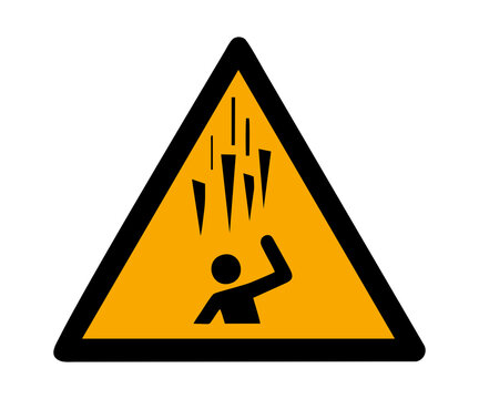 ISO 7010 W039 Falling Cce Warning Safety sign illustration on transparent background. 
