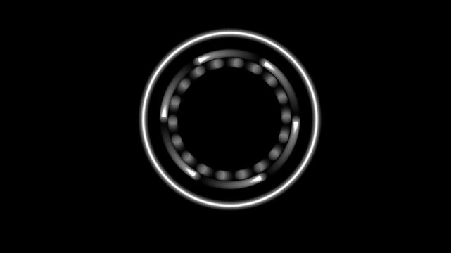 Futuristic HUD Circular Interface with Rotating Glowing Ring on Dark Background Seamless Loop