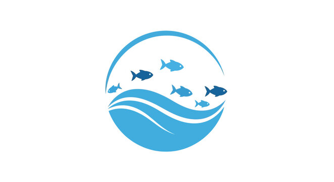 Fish Swimming In Circle Logo.