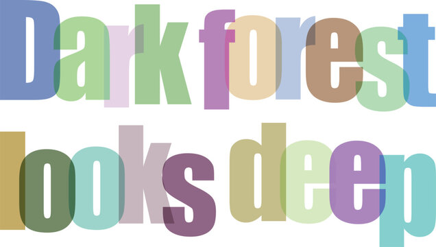 Colorful typography, forest themed text, multicolored letters, decorative font isolated PNG with Transparent Background