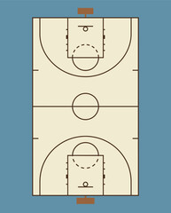 Basketball Illustration, Dynamic Sports Artwork, Court Action Scene with Dramatic Lighting © wadih