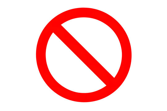 red circle with line through it, prohibition sign, no symbol