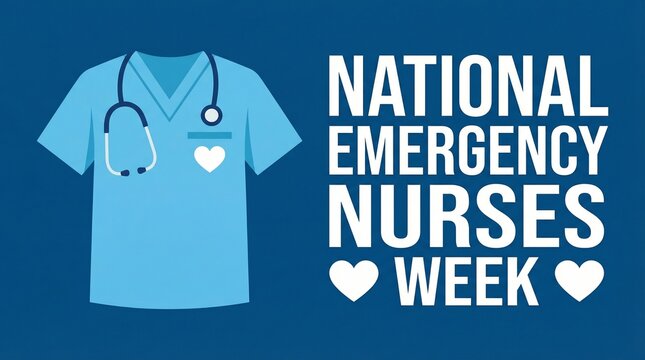 Emergency Nurses week is observed every year in October, ER nurses treat patients who are suffering from trauma, injury or severe medical conditions and require urgent treatment. Vector illustration