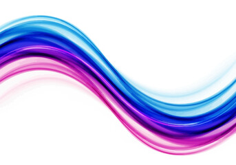 Fototapeta premium Dynamic Wavy Colorful Design Element, Smooth Flowing Abstract Blue and Purple Spectrum Lines Creating an Elegant Artistic Background Graphic