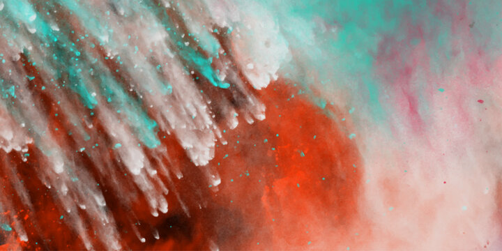 abstract artistic background close up of watercolor paper stained with blue and orange paints Chromatic Harmony: Multicolored Diagonal Paint Stripes. Mixing colors in a volumetric explosion of colors.