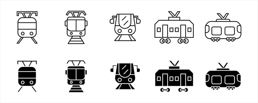 Tramway Transport Railway Vehicle Icon