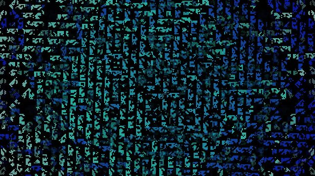 Digital Code Matrix Pattern Blue Data Grid Animation Background Loop