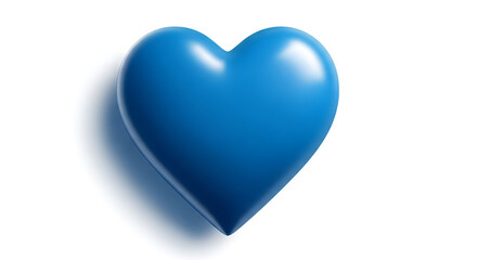 Fototapeta premium Blue heart shaped with gradient shading isolated on white background gradient blue soft shadow