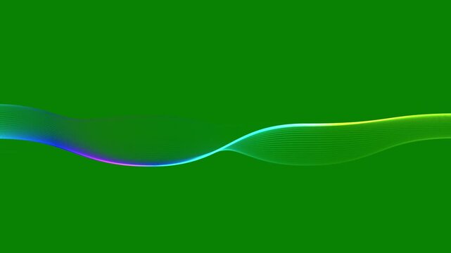 Colorful futuristic sound waves frequency spectrum on green screen with glowing neon waveform graph, digital equalizer hud interface, dynamic audio visualizer lines, seamless loop 4k background