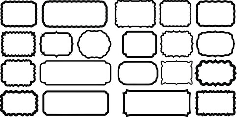 Obraz premium Collection of various black and white rectangular and organic frames