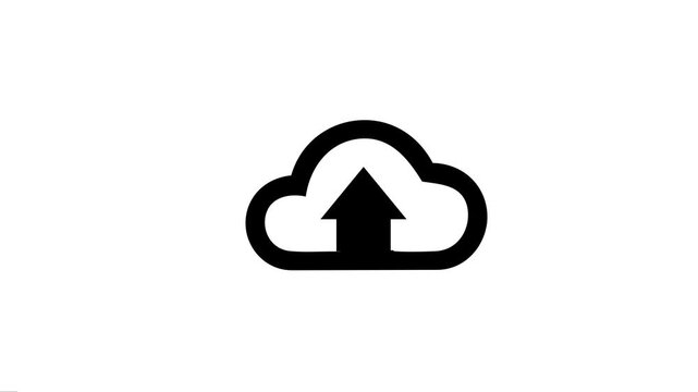 Cloud upload icon animation for data storage and file transfer