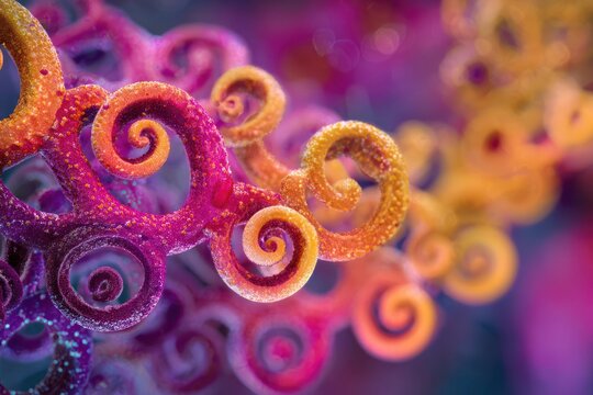 Abstract microbiology view of spirillum bacterial spirals