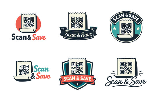 Scan and save qr code logos collection for discounts and deals