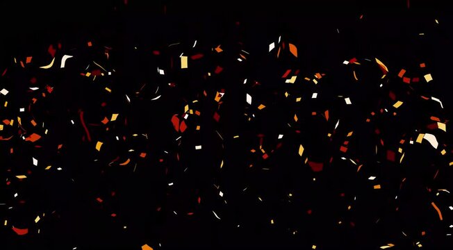 3D animation of exploding confetti Silver Explosion White BG High-Quality 4K Confetti Animation on Black Background - Party, Celebration & Event Footage for Professional Video Projects