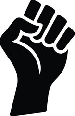 Obraz premium Black and White Power Fist Icon - Bold Symbol of Strength and Determination Vector