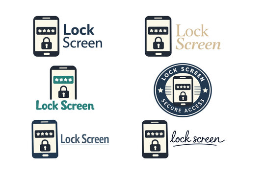 Collection of lock screen icons showcasing security and access concepts