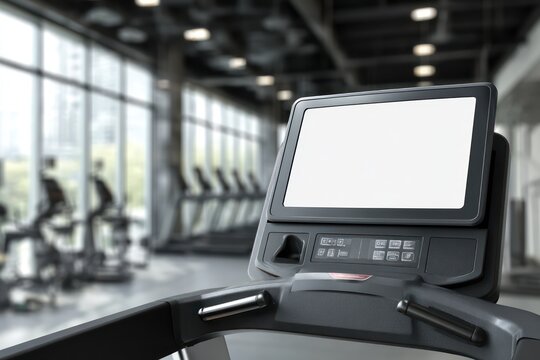 Gym treadmill monitor with blank white screen