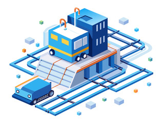 Obraz premium Modern data center with interconnected servers and network infrastructure