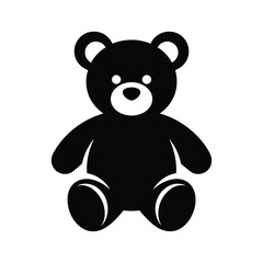 Obraz premium A classic black and white illustration of a simple, friendly teddy bear.