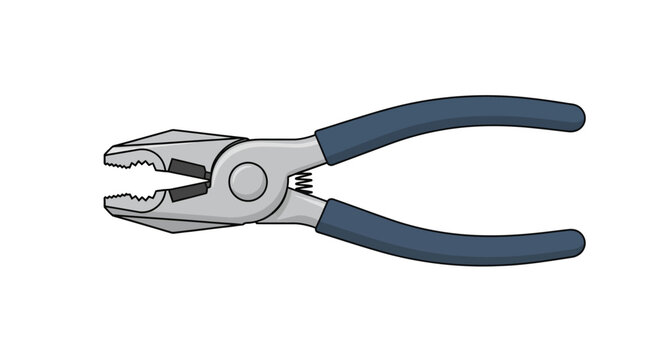 Pliers with blue rubber grip.