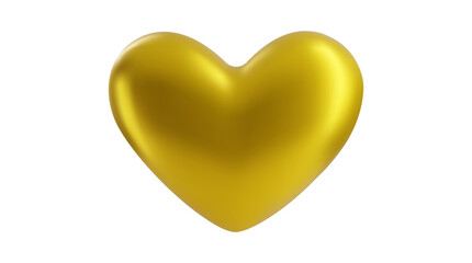 Fototapeta premium Golden Heart Shape Isolated on Transparent Background