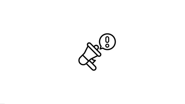 Speaker icon with error alert animation for audio issue concept I for sound problem notification