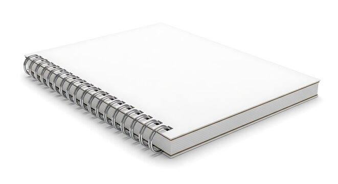 Spiral bound notebook mockup, blank spaces for text