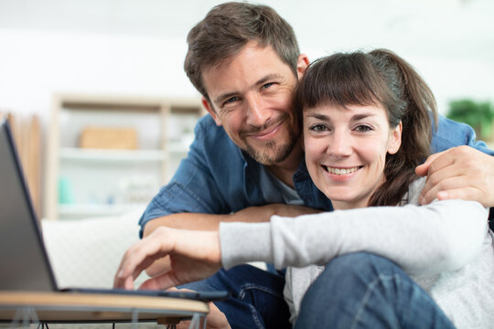 portrait of a young couple relaxed at home