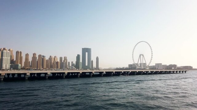 Sailing POV: Dubai Marina Sunset Skyline with Ain Dubai & JBR