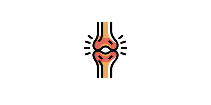 Anatomical illustration of a knee joint with ligaments highlighted in red and blue Vector