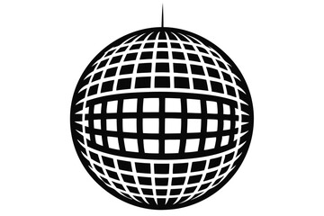 Obraz premium disco ball silhouette line art vector illustration