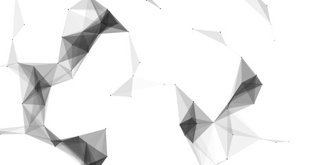 Obraz premium 3D render of grey abstract plexus structures on a clean white background