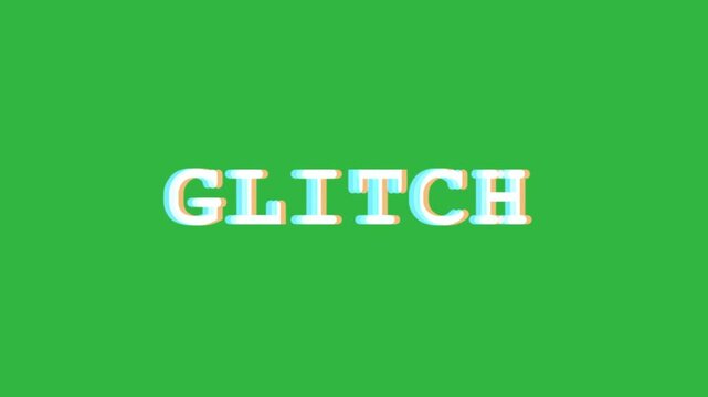 Chromatic Aberration GLITCH Text Animation On Green Screen