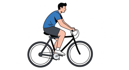 Obraz premium Professional vector illustration of a male cyclist riding a mountain bike with a helmet and sports gear shown as a silhouette isolated on a white background for fun and racing