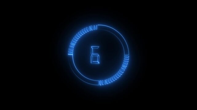countdown 10 second. Keywords., digital countdown, neon countdown, glowing timer, fast countdown, quick timer, 10 seconds animation, time countdown, number countdown, UI timer,