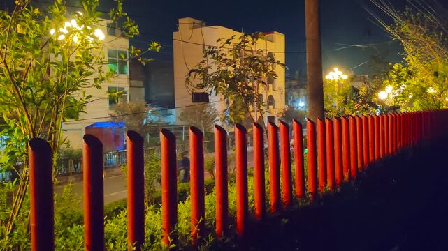 Beautiful Rajshahi City Night View from T-Dam pathway beside the Calm Padma River