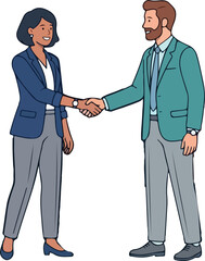 Fototapeta premium Diverse business partners shaking hands after successful deal