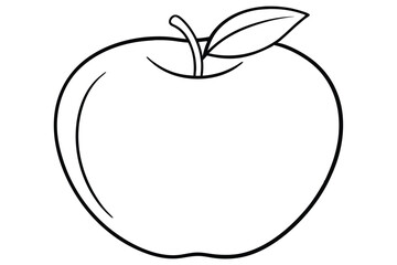 Fototapeta premium apple silhouette line art vector illustration