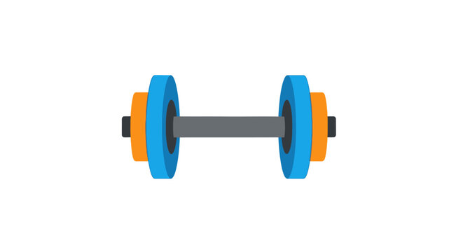 Colorful dumbbell icon isolated on white background for fitness and exercise