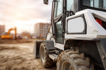 Fototapeta premium Industrial loader with white mockup label